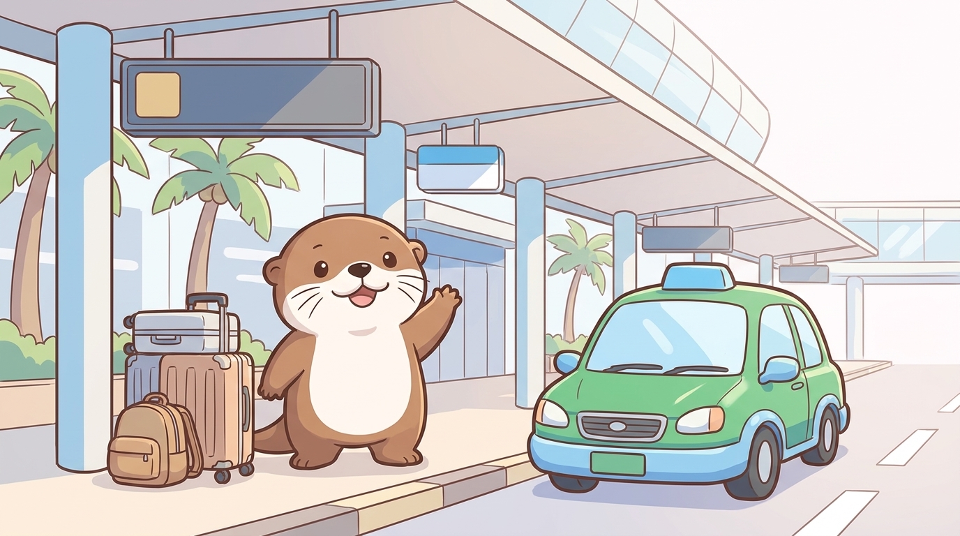 在樟宜机场接机点叫绿色 Grab 车