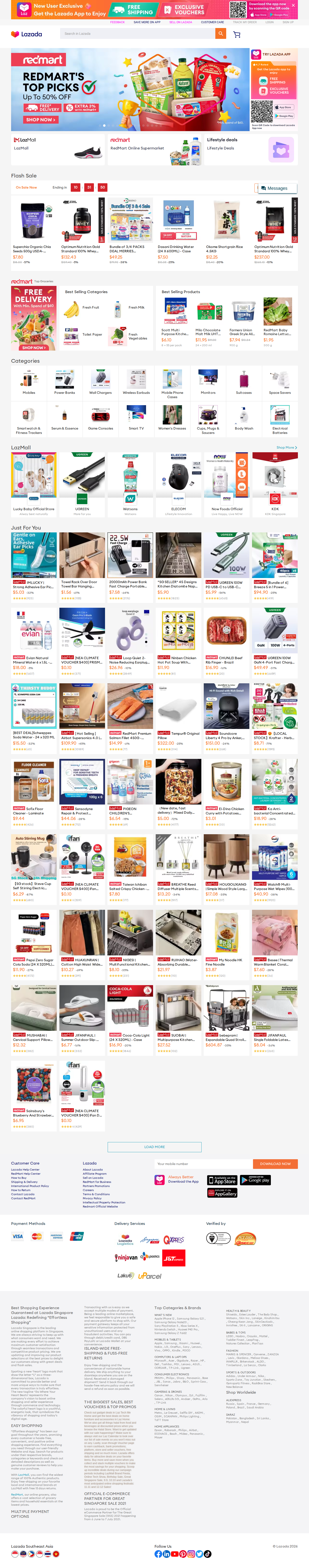 Lazada Singapore 官网（电脑版）